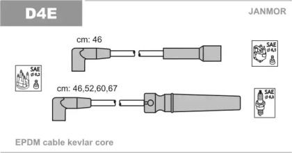 Высоковольтные провода зажигания Janmor D4E.