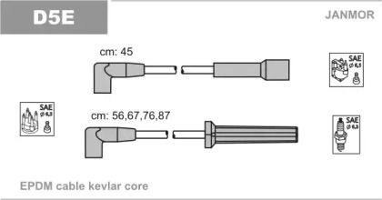 Высоковольтные провода зажигания Janmor D5E.