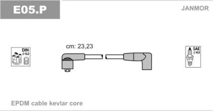 Высоковольтные провода зажигания на Fiat Cinquecento  Janmor E05.P.