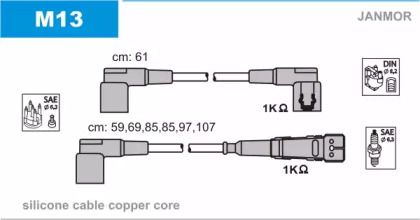 Высоковольтные провода зажигания Janmor M13.