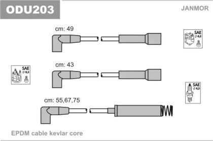 Высоковольтные провода зажигания на Opel Kadett  Janmor ODU203.