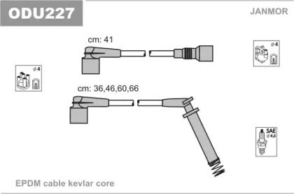 Высоковольтные провода зажигания на Opel Kadett  Janmor ODU227.
