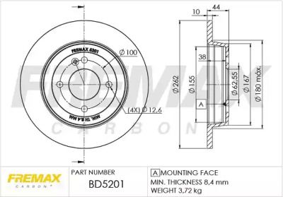 Задний тормозной диск Fremax BD-5201.