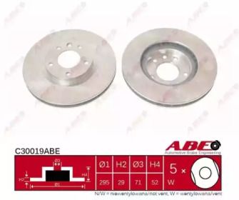 Вентильований гальмівний диск на Opel Antara  ABE C30019ABE.