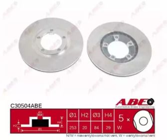 Вентилируемый тормозной диск ABE C30504ABE.