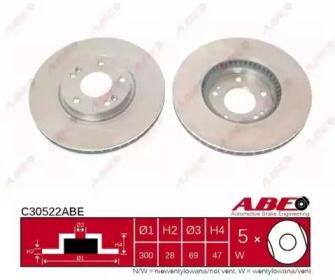 Гальмівний диск на Kia Sportage 3 ABE C30522ABE.