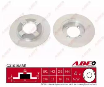 Гальмівний диск на Nissan Sunny  ABE C31019ABE.