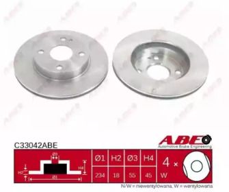 Вентильований гальмівний диск на Mazda 121  ABE C33042ABE.