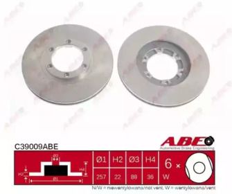 Вентилируемый тормозной диск ABE C39009ABE.