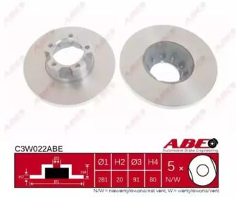 Тормозной диск ABE C3W022ABE.