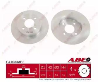 Тормозной диск на Nissan Micra  ABE C41033ABE.