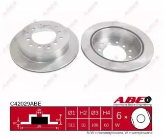 Вентильований гальмівний диск на Лексус Джі Ікс  ABE C42029ABE.