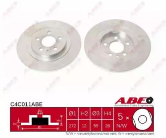Задний тормозной диск на Fiat Ulysse  ABE C4C011ABE.