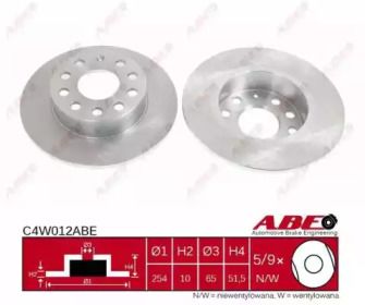Задний тормозной диск на Сеат Альтеа  ABE C4W012ABE.