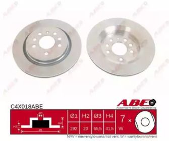 Вентилируемый тормозной диск ABE C4X018ABE.
