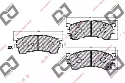 Передние тормозные колодки на Mazda Xedos 6  Dj Parts BP1085.