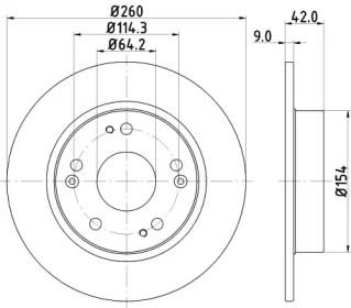 Гальмівний диск на Акура Ілх  Hella Pagid 8DD 355 118-991.