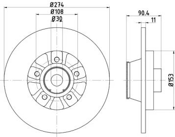 Тормозной диск Hella Pagid 8DD 355 123-421.