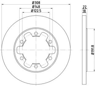 Гальмівний диск Hella Pagid 8DD 355 122-831.