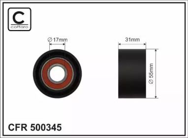 Натяжний ролик ременя генератора Caffaro 500345.