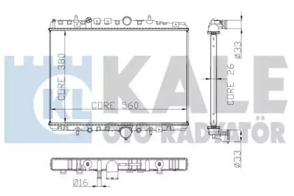 Алюминиевый радиатор охлаждения двигателя на Citroen C5  Kale Oto Radyator 258100.