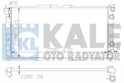 Алюмінієвий радіатор охолодження двигуна на Mazda 323  Kale Oto Radyator 342015.