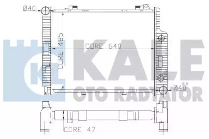 Алюминиевый радиатор охлаждения двигателя на Мерседес W210 Kale Oto Radyator 361600.