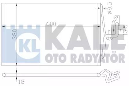 Радиатор кондиционера на Опель Тигра  Kale Oto Radyator 382000.