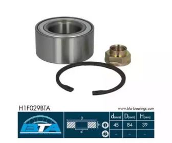 Передний подшипник ступицы на Suzuki Swift  BTA H1F029BTA.