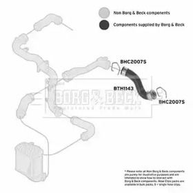 Патрубок інтеркулера на Skoda Octavia Tour  Borg & Beck BTH1143.