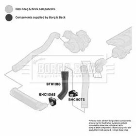 Патрубок інтеркулера на BMW 3  Borg & Beck BTH1188.