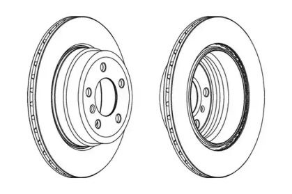 Вентилируемый задний тормозной диск Jurid 562521JC.