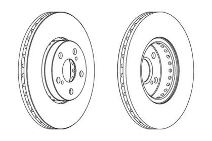 Вентильований передній гальмівний диск Jurid 563048JC.
