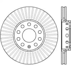Вентилируемый передний тормозной диск на Ауди А6 С4 Jurid 561548JC.