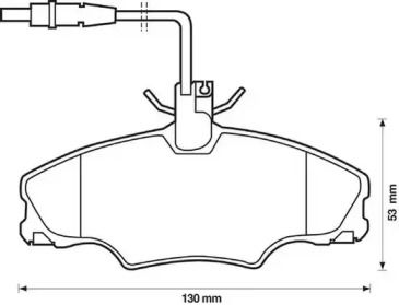 Передние тормозные колодки на Peugeot 406  Jurid 571897J.