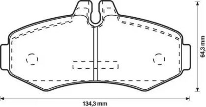 Передние тормозные колодки на Mercedes-Benz Sprinter  Jurid 571946J.