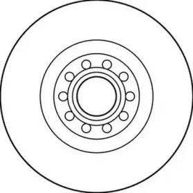 Вентилируемый передний тормозной диск на Ауди А6 С5 Jurid 562205JC.