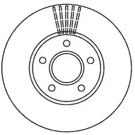 Вентилируемый передний тормозной диск на Форд Торнео Конект  Jurid 562251JC.