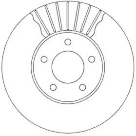 Вентилируемый передний тормозной диск на Chrysler Voyager  Jurid 562292JC.