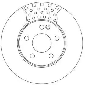 Вентильований передній гальмівний диск на Мерседес W169 Jurid 562314JC.
