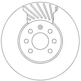 Вентилируемый передний тормозной диск на Опель Астра H Jurid 562315JC.