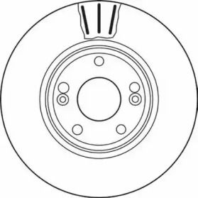 Вентилируемый передний тормозной диск на Рено Лагуна 2 Jurid 562381JC.