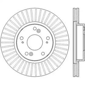 Вентильований передній гальмівний диск на Хонда Фр-в  Jurid 562457JC.
