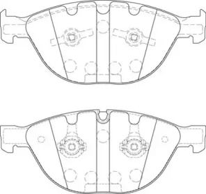 Передние тормозные колодки на Jaguar XF  Jurid 573150J.
