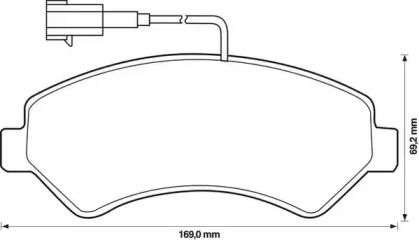 Передние тормозные колодки на Peugeot Boxer  Jurid 573261J.