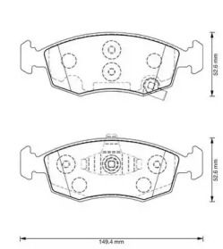 Передние тормозные колодки на Lancia Ypsilon  Jurid 573366J.