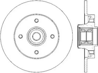 Задний тормозной диск на Citroen DS3  Jurid 562374J.