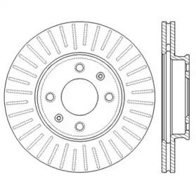 Вентилируемый передний тормозной диск на Kia Rio  Jurid 562554JC.