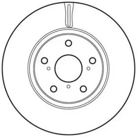Вентилируемый передний тормозной диск на Тайота Аурис  Jurid 562649JC.