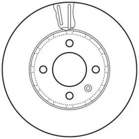 Вентилируемый передний тормозной диск на Фольксваген Ап  Jurid 562727JC.